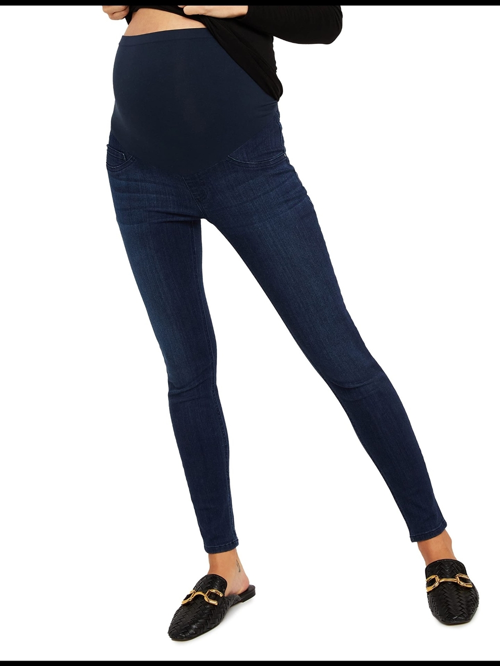 Motherhood Maternity Indigo Blue Secret Fit Belly Skinny Jeans L